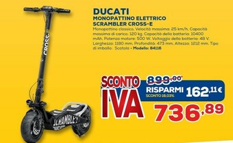 Euronics Ducati Monopattino Elettrico Scrambler Cross-E offerta