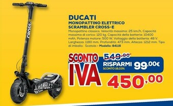 Euronics Ducati Monopattino Elettrico Scrambler Cross-e offerta