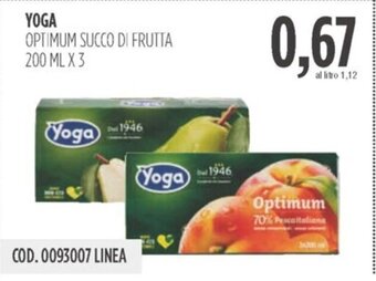 Carico Cash & Carry YOGA OPTIMUM SUCCO DI FRUTTA 200 ML X 3 offerta
