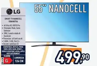 Unieuro Lg smart tv nanocell 55nano766 offerta