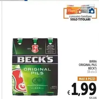 Spazio Conad Becks birra original pils offerta