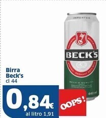 Sigma Becks birra offerta