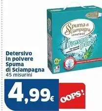 Sigma Spuma di sciampagna detersivo in polvere offerta