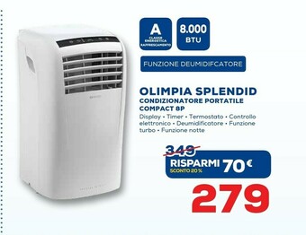 Euronics Olimpia Splendid Dolceclima Compact 8 P 63 DB 960 W Bianco offerta
