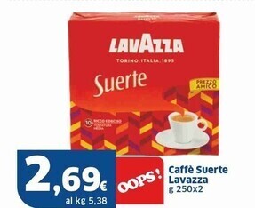Sigma Lavazza caffè suerte offerta
