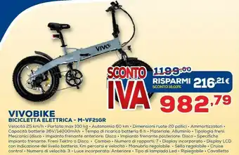 Euronics Vivobike Bicicletta Elettrica M-VF21GR offerta
