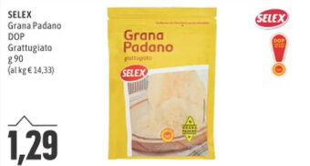 Madis SELEX Grana Padano DOP Grattugiato g 90 offerta
