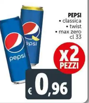 Deco Supermercati PEPSI • classica • twist • max zero CL 33 X 2 PEZZI offerta