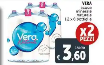 Deco Supermercati VERA acqua minerale naturale L 2 x 6 bottiglie x 2 pezzi offerta