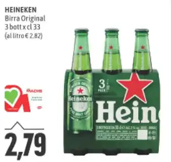 Madis HEINEKEN Birra Original 3 bott x cl 33 offerta