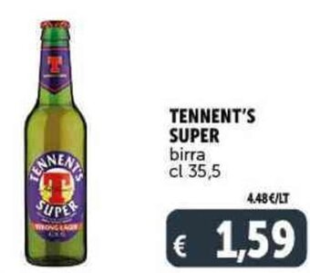 Deco Supermercati TENNENT'S SUPER birra cl 35,5 offerta