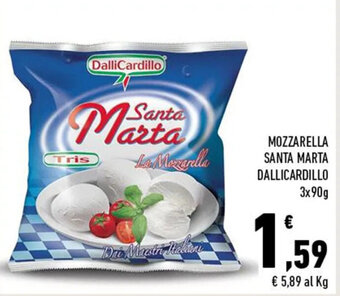 Conad MOZZARELLA SANTA MARTA DALLICARDILLO 3x90g offerta
