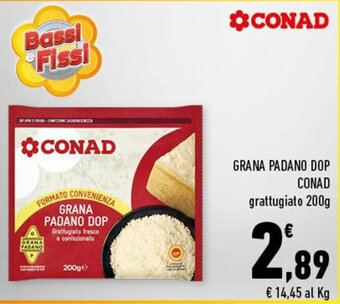Conad GRANA PADANO DOP CONAD grattugiato 200g offerta