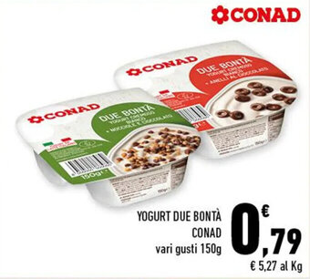 Conad YOGURT DUE BONTÀ CONAD vari gusti 150g offerta