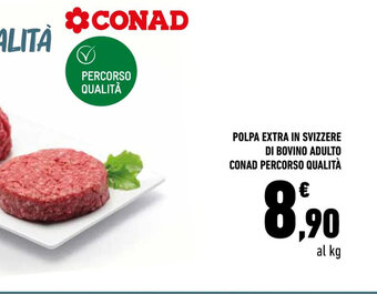 Conad POLPA EXTRA IN SVIZZERE DI BOVINO ADULTO CONAD PERCORSO QUALITÀ offerta