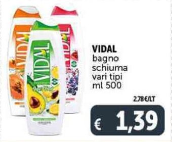 Deco Supermercati VIDAL bagno schiuma vari tipi ml 500 offerta