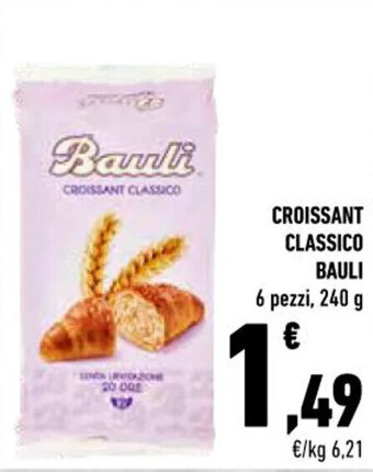 Conad CROISSANT CLASSICO BAULI 6 pezzi, 240 g offerta