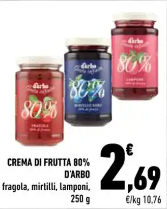 Conad CREMA DI FRUTTA 80% D'ARBO fragola, mirtilli, lamponi, 250 g offerta