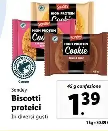 Lidl Sondey biscotti proteici offerta