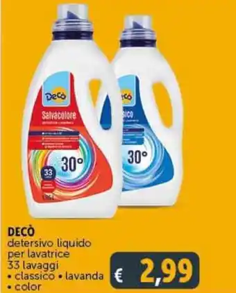 Deco Supermercati Deco detersivo liquido per lavatrice offerta