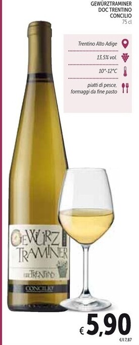 Spazio Conad Concilio gewurztraminer doc trentino offerta