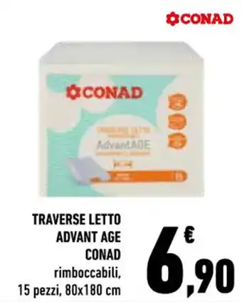 Conad TRAVERSE LETTO ADVANT AGE CONAD rimboccabili, 15 pezzi, 80x180 cm offerta
