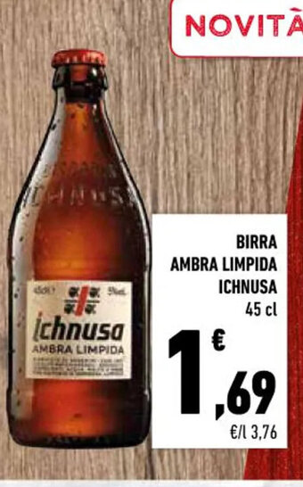 Conad BIRRA AMBRA LIMPIDA ICHNUSA 45 cl offerta