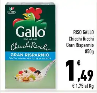 Conad RISO GALLO Chicchi Ricchi Gran Risparmio 850g offerta