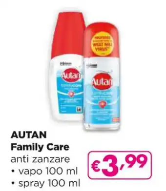 Acqua & Sapone AUTAN Family Care anti zanzare • vapo 100 ml spray 100 ml offerta