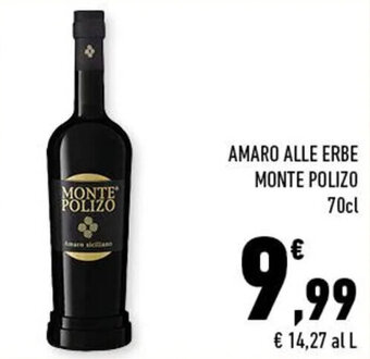 Conad AMARO ALLE ERBE MONTE POLIZO 70cl offerta