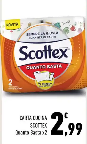 Conad CARTA CUCINA SCOTTEX Quanto Basta x2 offerta