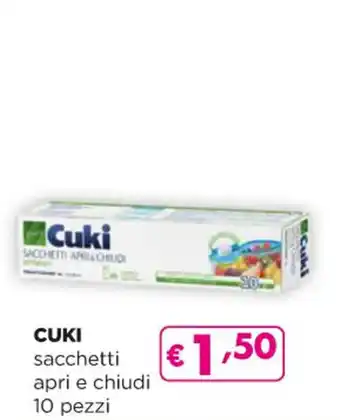 Acqua & Sapone CUKI sacchetti apri e chiudi 10 pezzi offerta