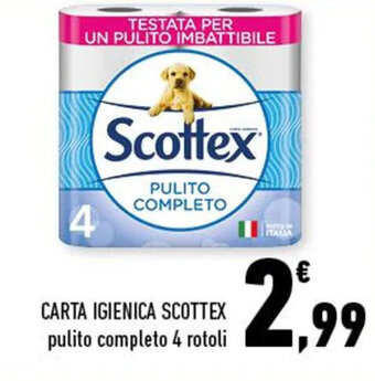 Conad CARTA IGIENICA SCOTTEX pulito completo 4 rotoli offerta