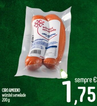 Ciro Amodio CIRO AMODIO würstel servelade 200 g offerta
