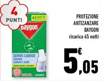 Conad PROTEZIONE ANTIZANZARE BAYGON ricarica 45 notti offerta