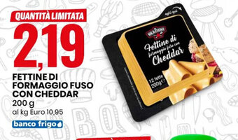 Eurospin FETTINE DI FORMAGGIO FUSO CON CHEDDAR 200 g offerta