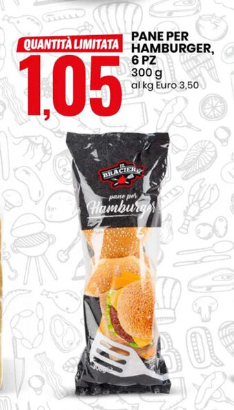 Eurospin PANE PER HAMBURGER 6 Pz 300 g offerta