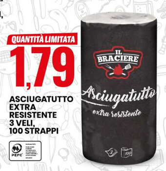 Eurospin ASCIUGATUTTO EXTRA RESISTENTE 3 VELI, 100 STRAPPI offerta