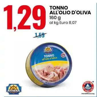 Eurospin TONNO ALL'OLIO D'OLIVA 160 g offerta