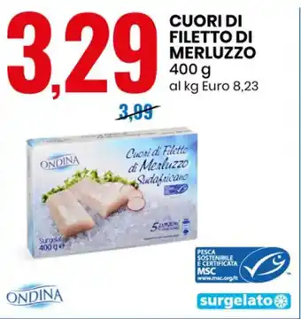 Eurospin CUORI DI FILETTO DI MERLUZZO 400 g offerta
