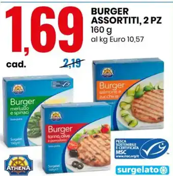 Eurospin BURGER ASSORTITI, 2 PZ 160 g offerta
