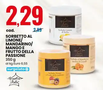 SORBETTO AL LIMONE MANDARINO/ MANGO E FRUTTO DELLA PASSIONE 350 g