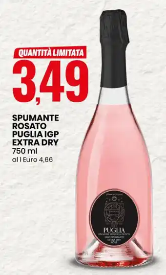Eurospin SPUMANTE ROSATO PUGLIA IGP EXTRA DRY 750 ml offerta