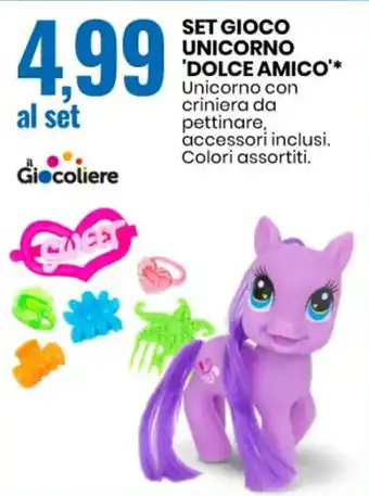Eurospin SET GIOCO UNICORNO 'DOLCE AMICO** offerta