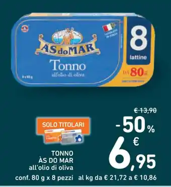 Spazio Conad TONNO ÀS DO M conf. 80 g x 8 pezzi offerta
