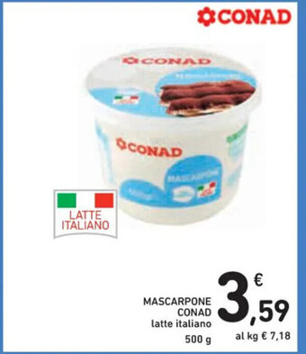 Spazio Conad MASCARPONE CONAD latte italiano 500 g offerta