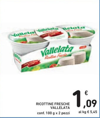 Spazio Conad RICOTTINE FRESCHE VALLELATA conf. 100 g x 2 pezzi offerta