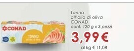 Conad Superstore Conad tonno all'olio di oliva offerta