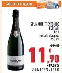 Conad Superstore Ferrari spumante trento doc offerta