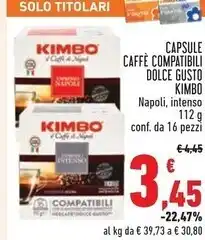 Conad Superstore Kimbo capsule caffe compatibili dolce gusto offerta